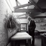 Sir Leslie Martin at his studio in the Mill at Gt. Shelford